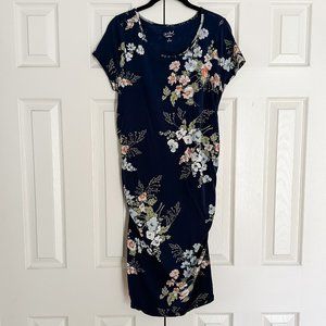 Isabel Maternity by Ingrid & Isabel Floral Maternity Dress - Navy XL